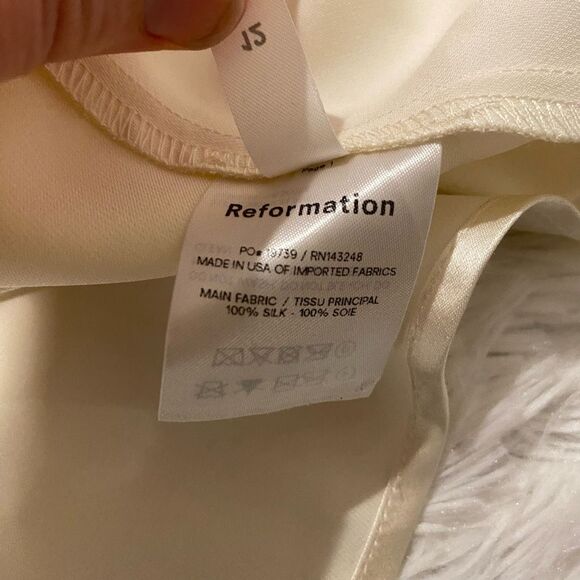 Reformation Venetia Silk Wedding Dress in Ivory Size 12 NEW - Picture 9 of 11